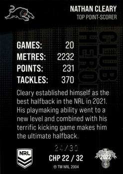 2022 NRL Traders - Club Heroes Parallel #CHP22 Nathan Cleary Back